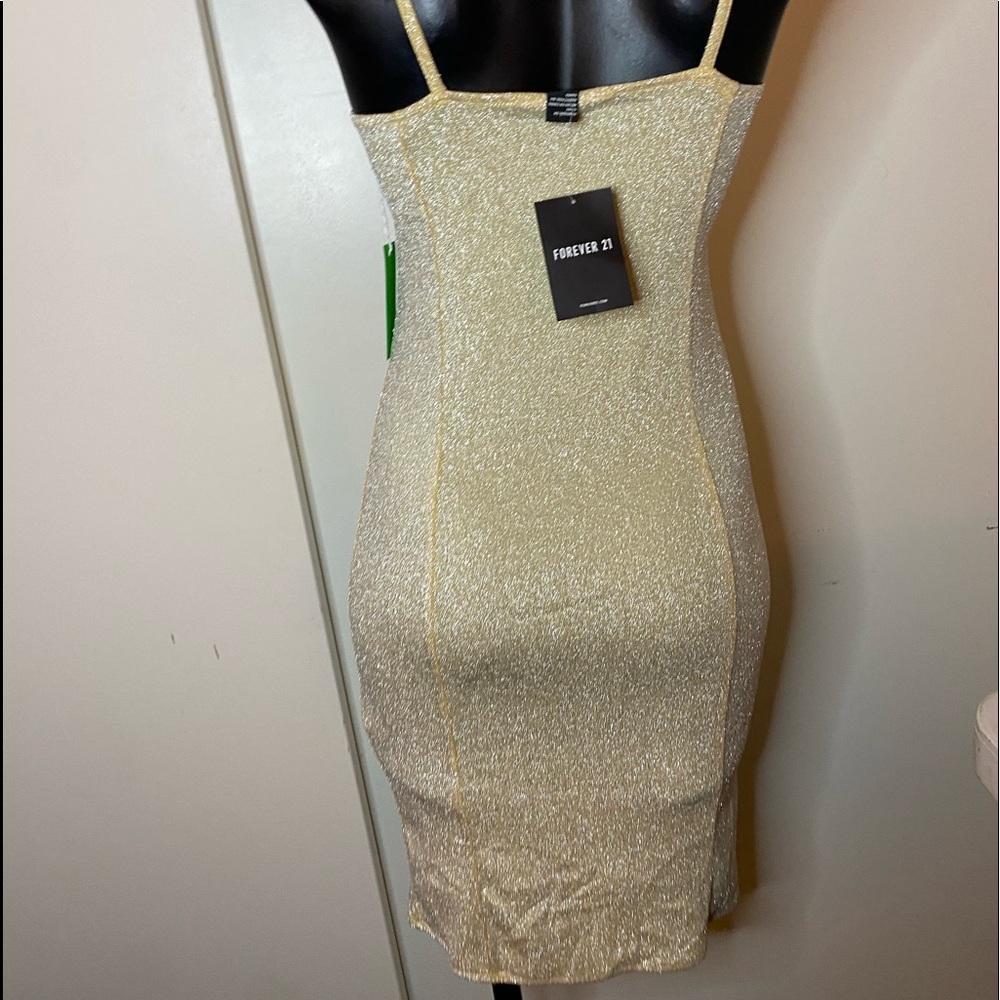 Selling this beautiful stretchy gold ✨ dress from Forever21 - Picture 2 of 5